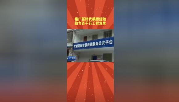 推广新时代枫桥经验 助力百千万工程发展